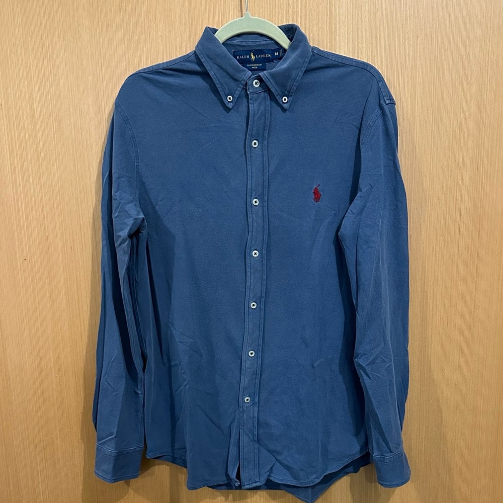 Ralph Lauren Featherweight Mesh Shirt Derby Blue Heather | Size M